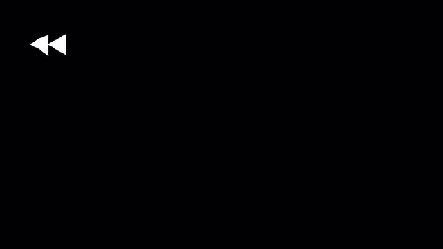 VHS TV Analog with Rew sign on Alpha channel 4K video
