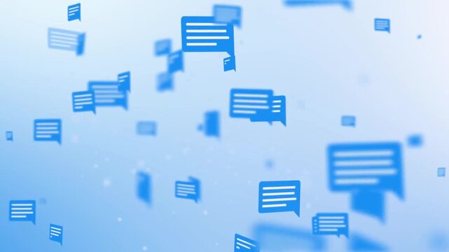Social Media Speech Bubble. 4K Looped Background Footage