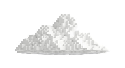 Fototapeta premium Abstract polygonal mountain range 3d render isolated on transparent background