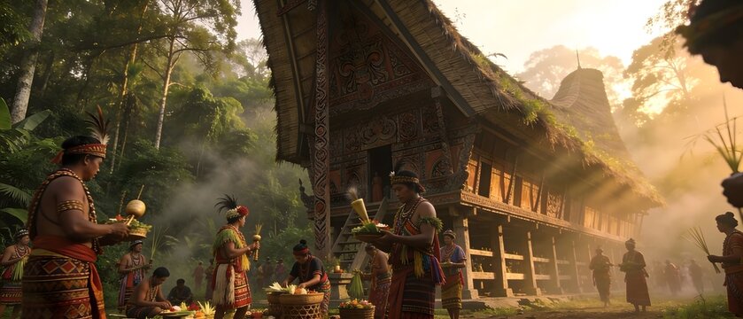 Borneo's Dayak community celebrates Gawai harvest festival at a longhouse