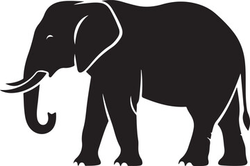 Fototapeta premium Black elephant vector icon, elephant silhouette, animal illustration, wildlife graphic