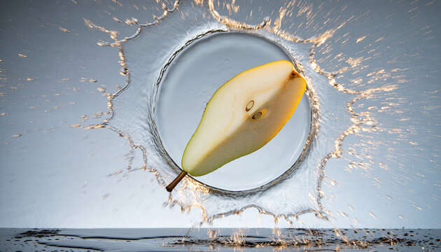 Dynamic Splash Around Circular Object with Yellow Center.