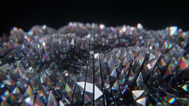 Crystal formations arranged in a spiral pattern on a dark background with crystal-8 reference