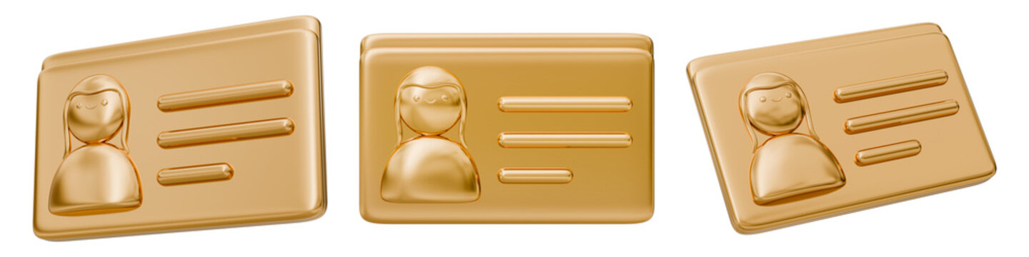 Profile avatar businesswoman woman female executive manager corporate suit gold ui 3d