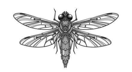Steampunk Dragonfly Insect Illustration © irfan