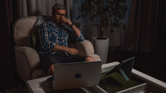 Overworked employee resting after stressful workday