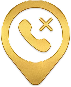 Call missed missed call no answer gold pin metallic app icon