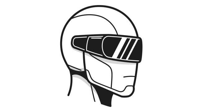 Futuristic Headset and Helmet Outline Icon
