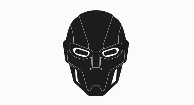 Futuristic Sci-Fi Mask Icon Silhouette Vector