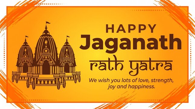 Vector design of Ratha Yatra of Lord Jagannath, Balabhadra and Subhadra for the ocassion of Odisha god Rathyatra Festival