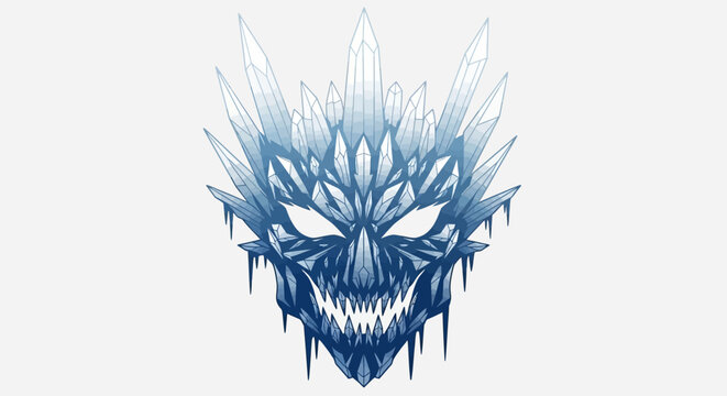 Scary Ice Monster Face, Frosty Creature, Winter Demon, Frozen Halloween Mask