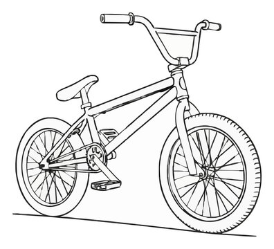 Minimalist BMX bike line art vector icon. Generative AI