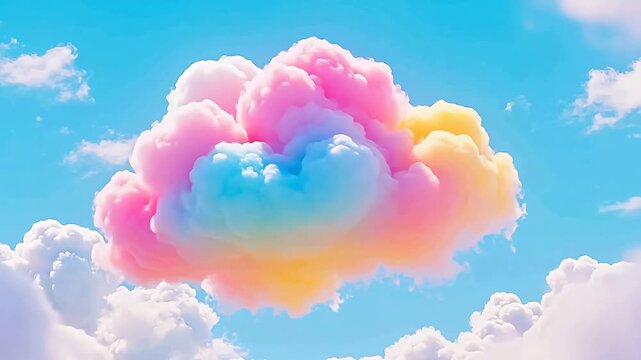 Colorful pink yellow and blue clouds