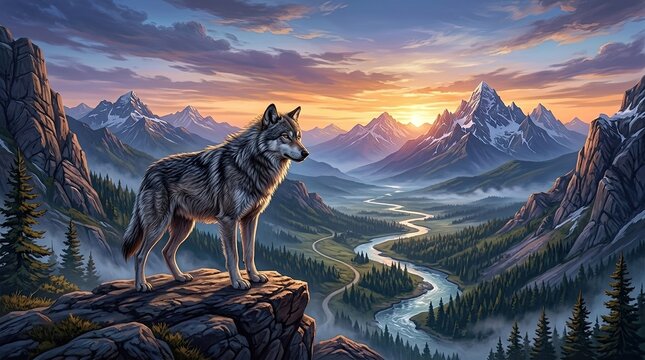 sunset in the mountains