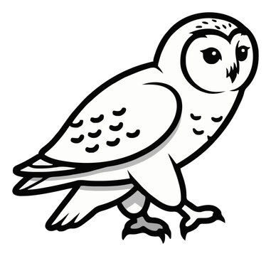 Snowy owl bird running dynamic vector. Generative AI