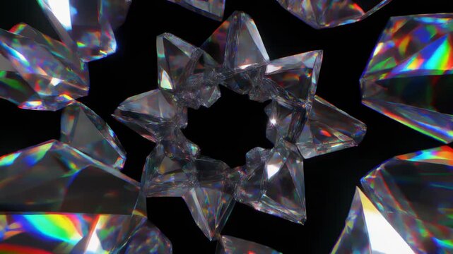 Crystal formation displays sharp facets and angles against a dark background for crystal-30.