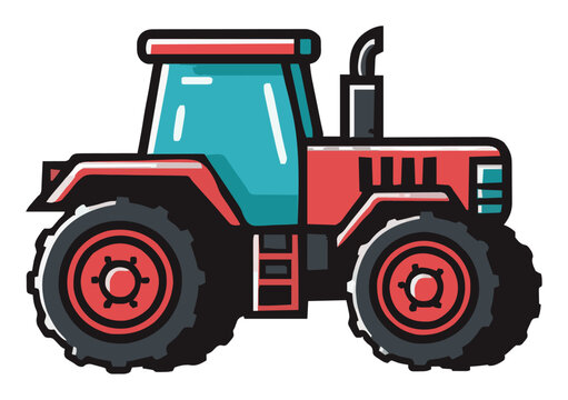 Futuristic tractor farm vehicle vector illustration .... Generative AI