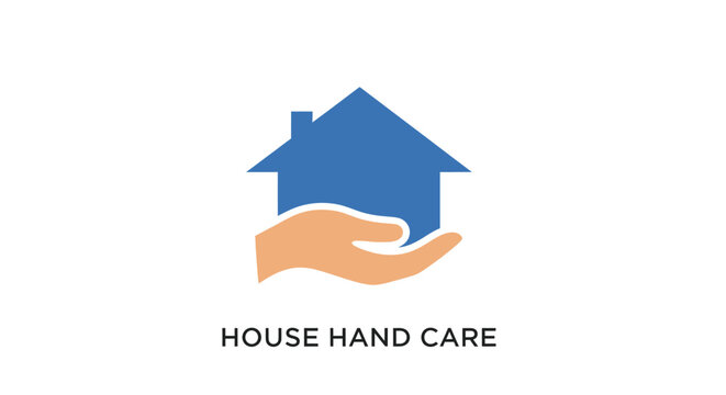 House hand care, logo representing home protection, security, and real estate services