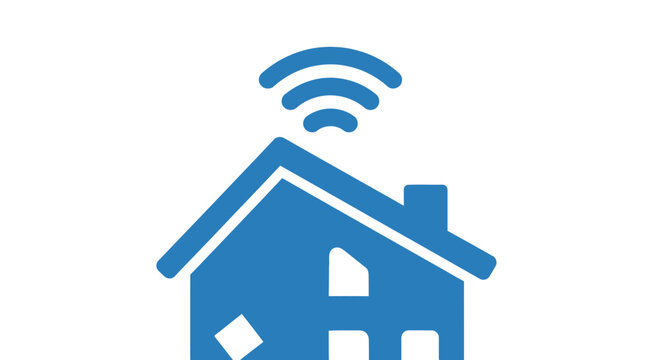 Smart home connectivity and technology concept illustration showing wireless internet signal