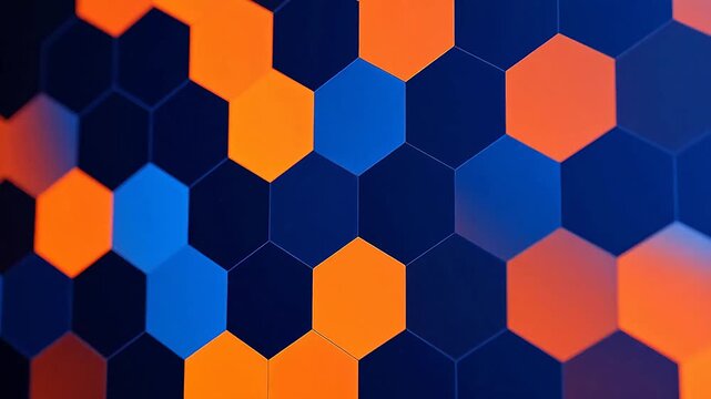 Blue and orange hexagon patterns