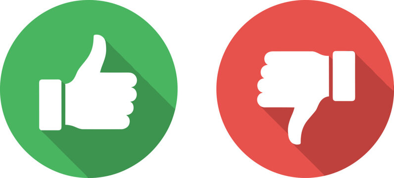 Modern like and dislike social media icon vector set featuring approval feedback and rating communication symbols
