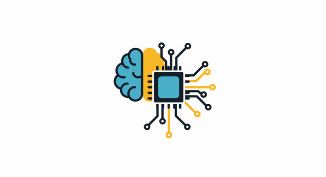 Conceptual representation of artificial intelligence and cognitive processing with a circuit