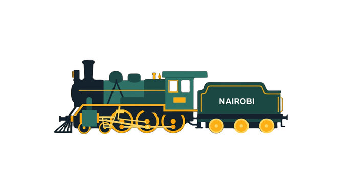 Vintage Nairobi Green Steam Locomotive Train Model.