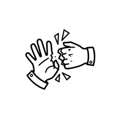 Fototapeta premium Handshake Icon Collision Vector Art