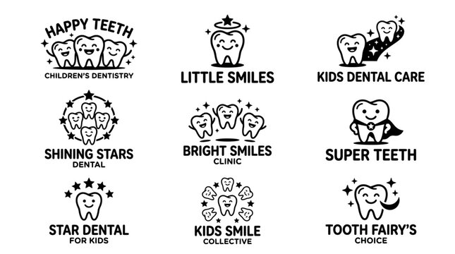 Dental care logo with smiling tooth.