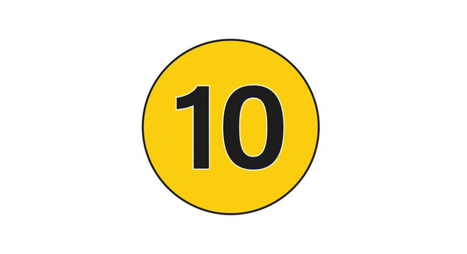 A Circular Sign with the Number 10, Signifying a Specific Value or Limit, or maybe an evaluation