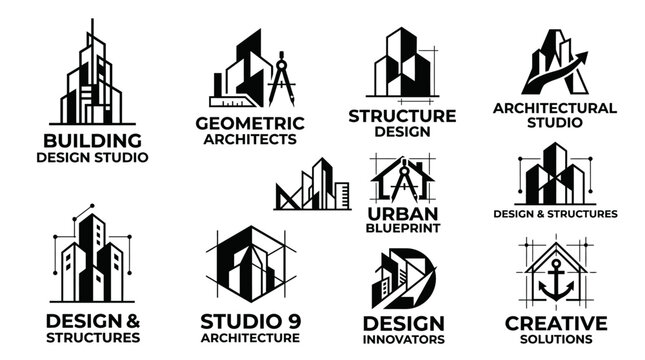 Architectural design studio logo concepts.