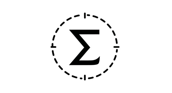 Sigma Symbol Summation Icon in Concentric Target Circle