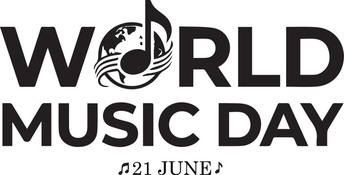World Music Day vector with globe musical note unity awareness celebration cultural decorative design