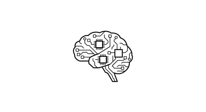 Digital Brain: Conceptual Illustration of Artificial Intelligence and Cognitive Computing Technology