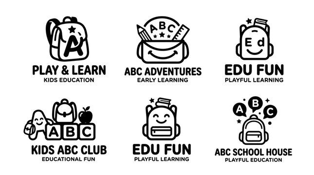 Kids Education Logos and Icons.