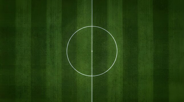 Aerial view of soccer field center circle