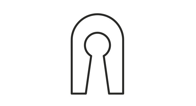 Abstract Archway Silhouette with Keyhole Shape Inside