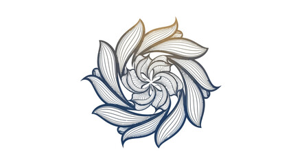 Obraz premium Abstract Floral Swirl Mandala Pattern - Hand Drawn Sketch