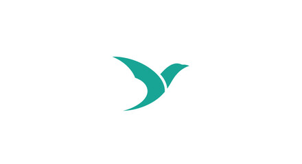 Obraz premium A minimalist graphic illustration of a bird in flight on a white background