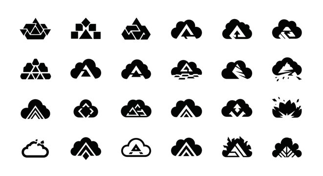 Black triangle logos on white background.