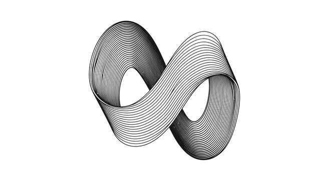 Infinite Loop Abstract Design - Mobius Strip 3D Rendering