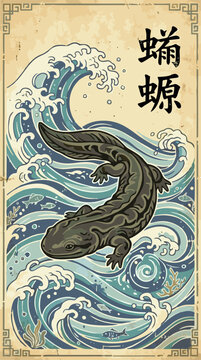Salamander. Ancient Chinese painting