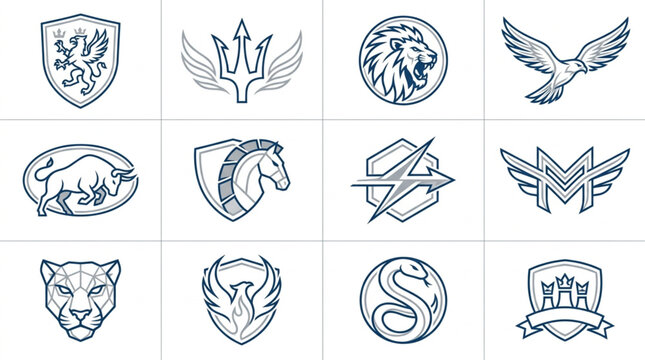 Collection of Heraldic and Emblematic Crest Designs