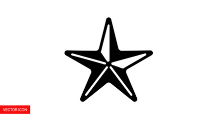 Obraz premium Nautical Star Icon Black and White Vector Art