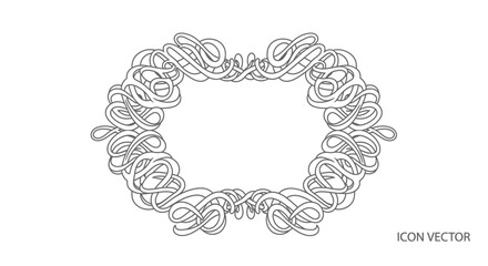 Ornate Oval Frame Design, Abstract Swirls Border, Elegant Decorative Element © dimas