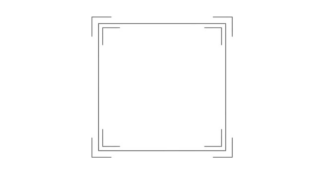 Simple Square Frame with Corner Brackets on White Background