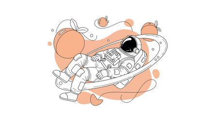 Obraz premium Astronaut in Space Suit Floating.