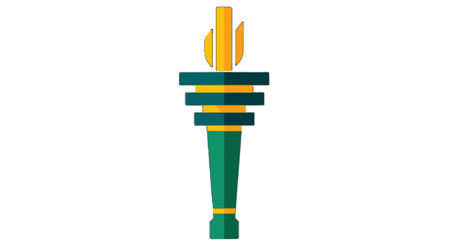 Modern abstract layered torch icon design illustration.