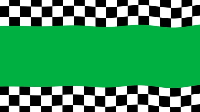 checkered flag isolated on green background 