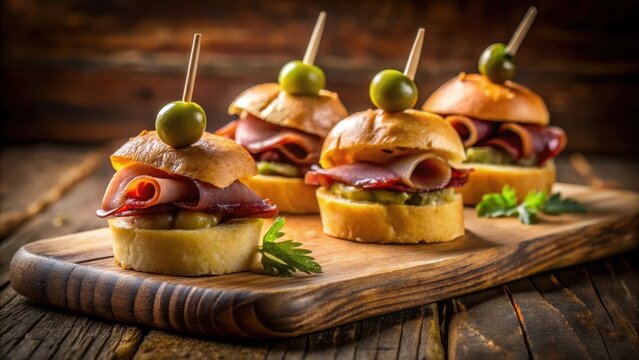 Tres gildas or typical spanish pincho with olive
